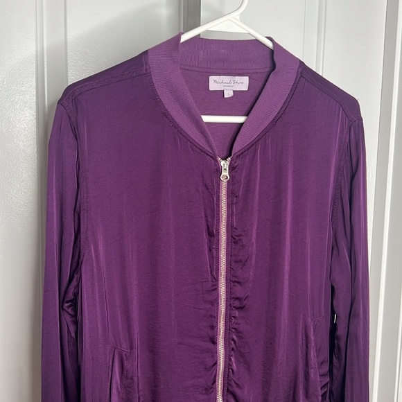 🔴 Michael Stars Cash Satin Bomber Jacket - Picture 2 of 8